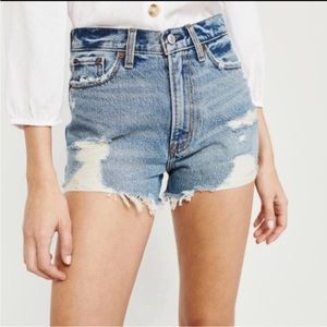Abercrombie and Fitch Annie High Rise
Distressed Denim Shorts
